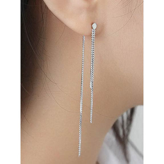 Chains Rhodium øreringe