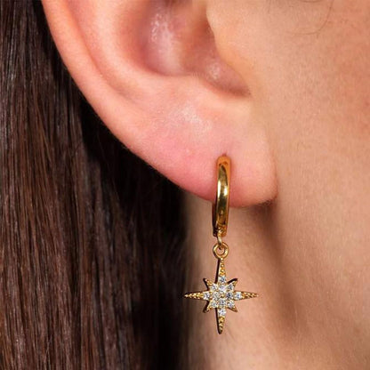Starburst gold øreringe